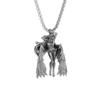 Retro Silver Plated Cute Pet Cat Wings Animal Pendant Necklace for Men Women Personalized Fashion Jewelry Couple Gifts