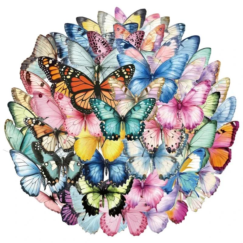 2026 Latest Models 36PC Creative Colorful Butterfly Transparent Stickers Set Top Quality Waterproof DIY Decor for Notebook Phone