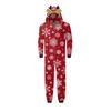 Christmas Family Matching Pajamas Set Elk Snowflake Print Long Sleeve Loungewear Full-Body Jumpsuit for Christmas Holidays And Family Gatherings