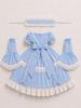 SUNNYSTEP Одежда для кукол 14 Платье в стиле Лолита с кружевным головным убором (Светло-голубой 14)
