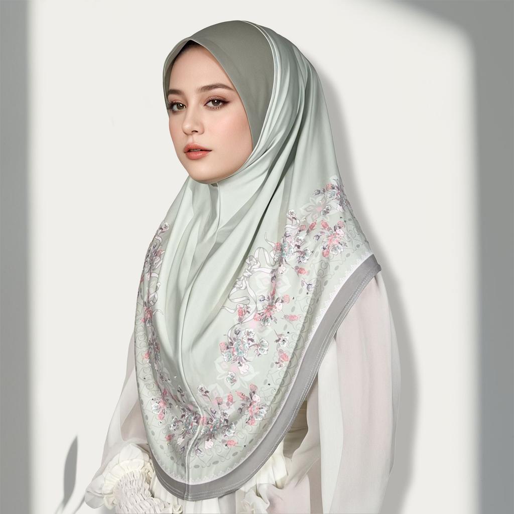 Muslim Hijabs Women Head Wrap Square Scarf Floral Print Turban Cap