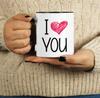 Inkdotpot Керамические кофейные кружки I Love You на 11 унций. Кофейные кружки отлично подходят для жениха, невесты, подарка на помолвку, холостяка и девичника.