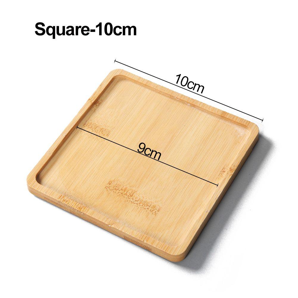 Decoration Succulents Bonsai Holder Hexagon Rectangle Bamboo Wood Tray Round Square Flowerpot Base