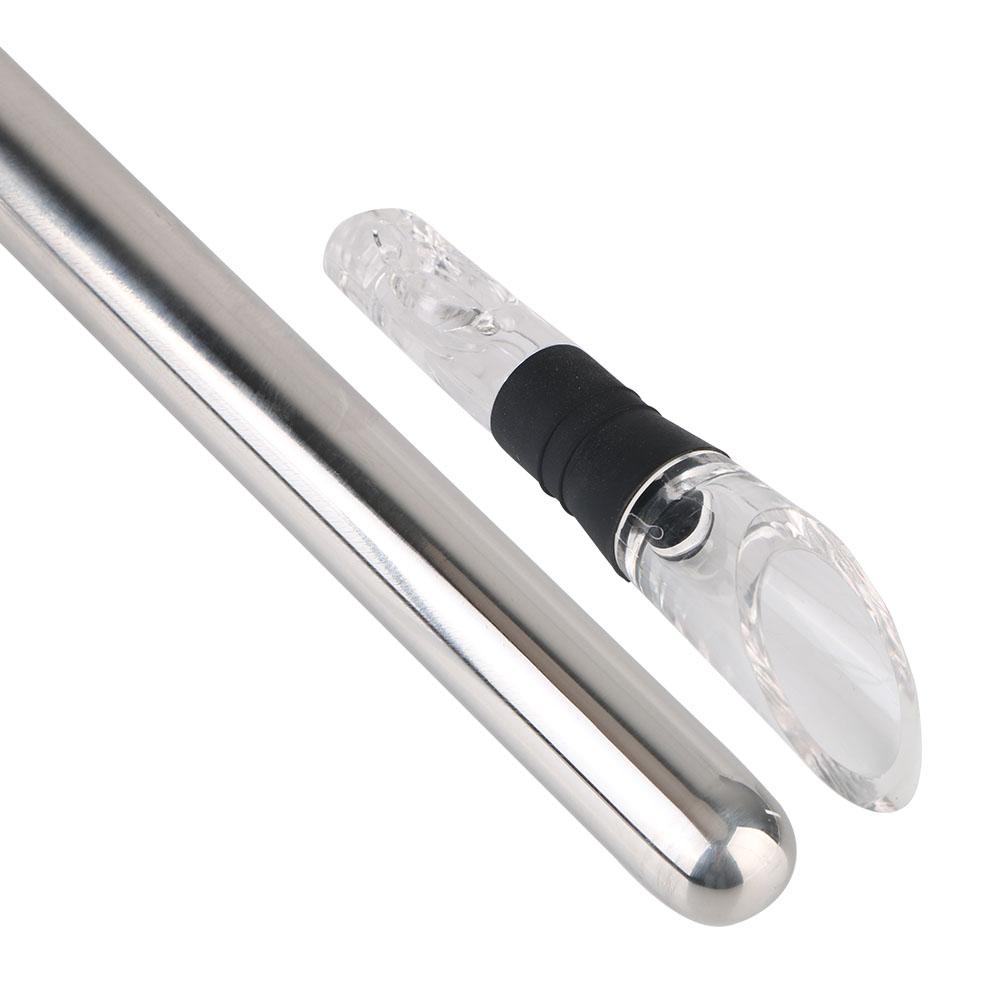 Ice Wine Cooler Wine Cooling With Wine Pourer+Stopper+Cutter Beer Chiller Stick 4 In 1 Stainless Steel Frozen Stick