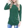 Рубашки с длинным рукавом для женщин, легкие свитера с круглым вырезом на пуговицах, туники, топы с круглым вырезом
