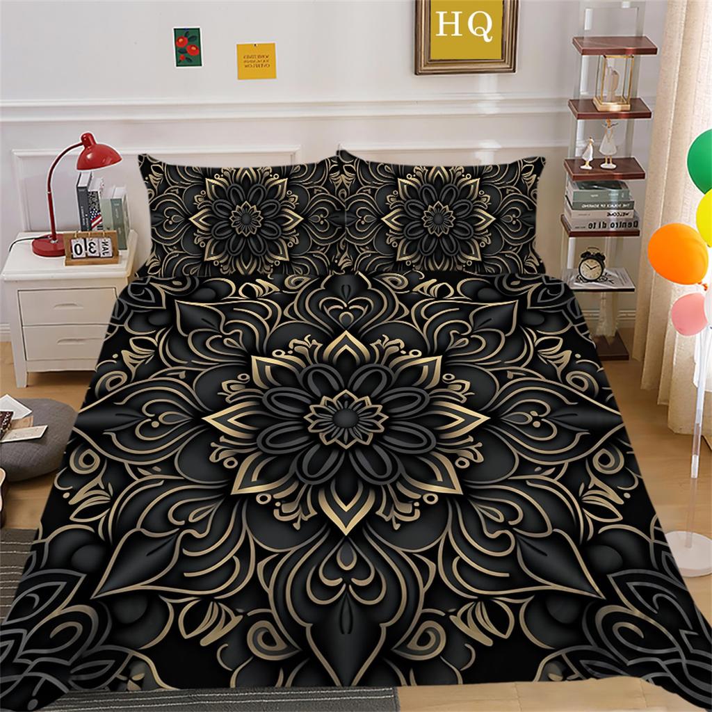 Комплект постельного белья с 3D индийской тематикой, пододеяльник с цветком пейсли, наволочка 2/3, полный размер США/Великобритании/ЕС/Австралии, мягкий быстросохнущий декоративный пододеяльник