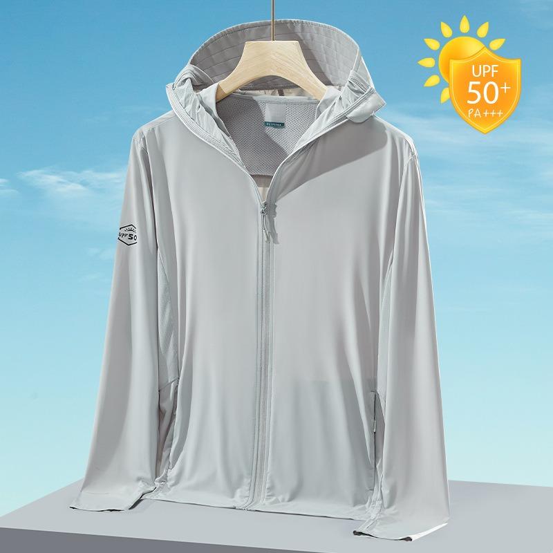 Мужская солнцезащитная одежда из ледяной пряжи, защита от УФ-лучей UPF50+, для рыбалки на открытом воздухе, дышащая одежда для кожи с капюшоном