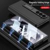 Чехол для Samsung Z Fold6: Гладкая кожа, Магнитная петля, Встроенная защитная пленка для экрана, Креативный трансграничный дизайн