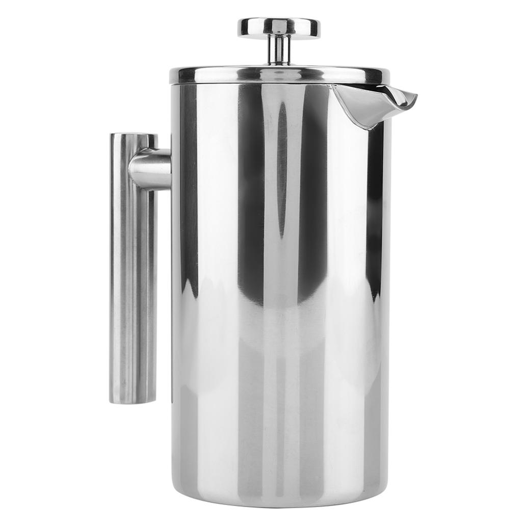 Double Walled Stainless Steel Coffee Maker French Press Tea Pot with Filter (1000ML)
