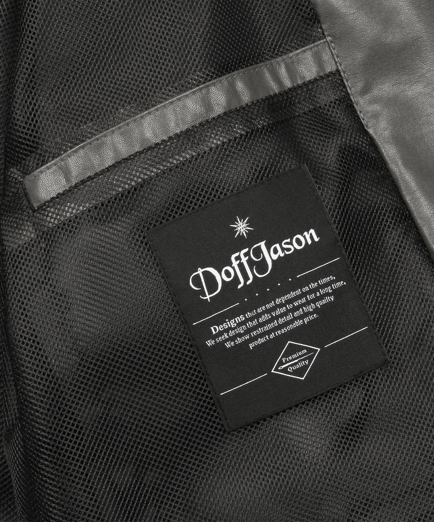 Свободный ветрозащитный плащ Doffjason из веганской кожи (Светло-серый)