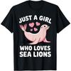 Забавный дизайн морского льва для женщин, девочек, детей, футболка для любителя морских львов