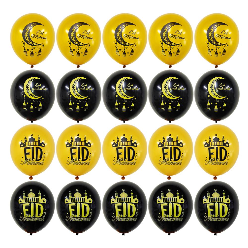 10Pcs 12Inch Eid Mubarak Latex Balloons Ramadan Decoration 2026 Gold Moon Star Balloon Ramadan Eid Muslim Islamic Party Supplies 5