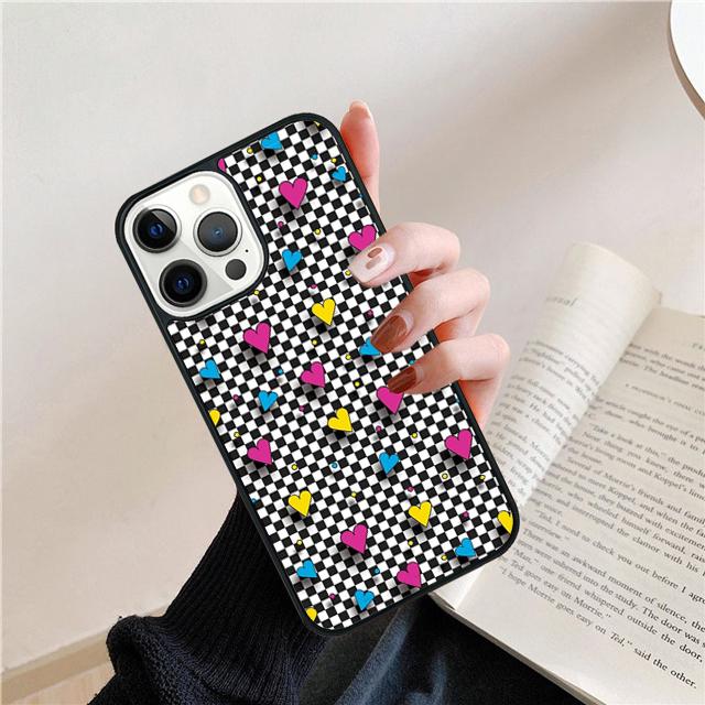 Клетчатый дизайн с подсолнухами и розами Чехол для iPhone 17 Air 15 16 14 13 12 Pro Max 11 Pro Max Plus Чехол для телефона Coque