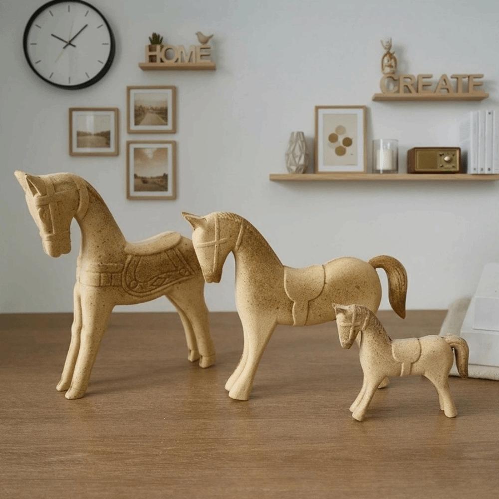 DIY Drawing Unpainted Horse Statue Handmade Painting Horse Figure Tabletop Display