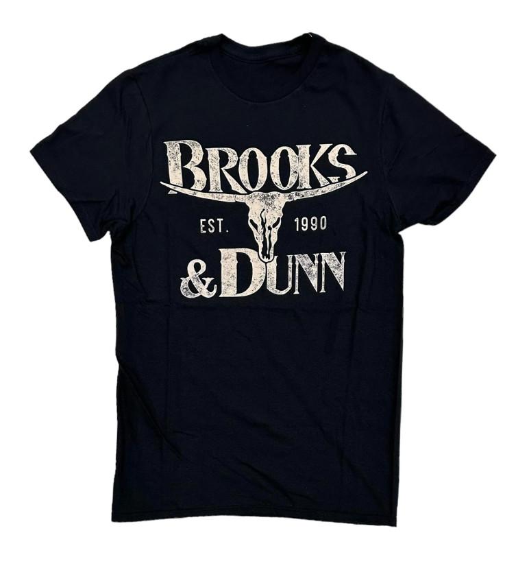 Мужская официальная футболка Brooks amp Dunn с потертым логотипом, черная, унисекс