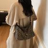 Korean Version of Casual Underarm Bag Women's 2025 New Canvas Bag Fashion Leopard Print Shoulder Crossbody Bag Tote Bag