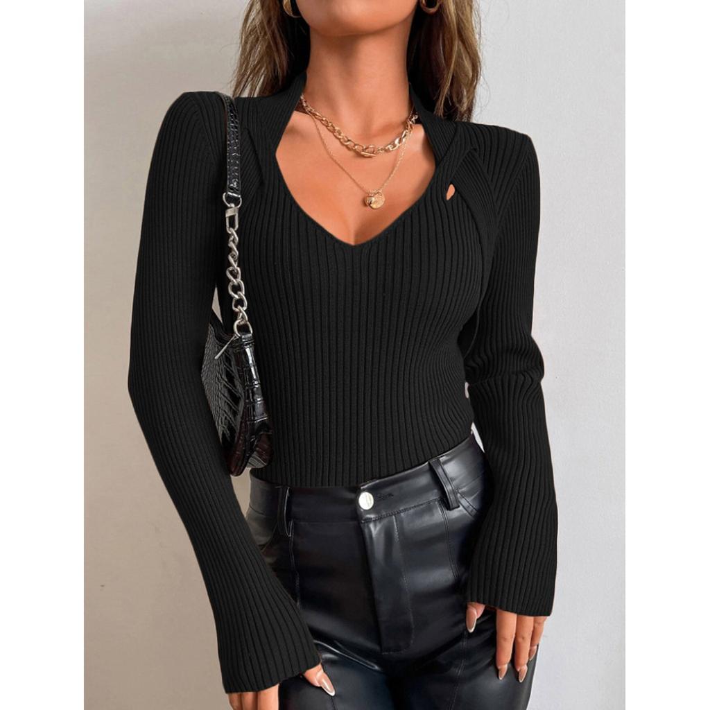 Женский повседневный однотонный тонкий вязаный свитер на пуговицах с длинными рукавами, базовый свитер