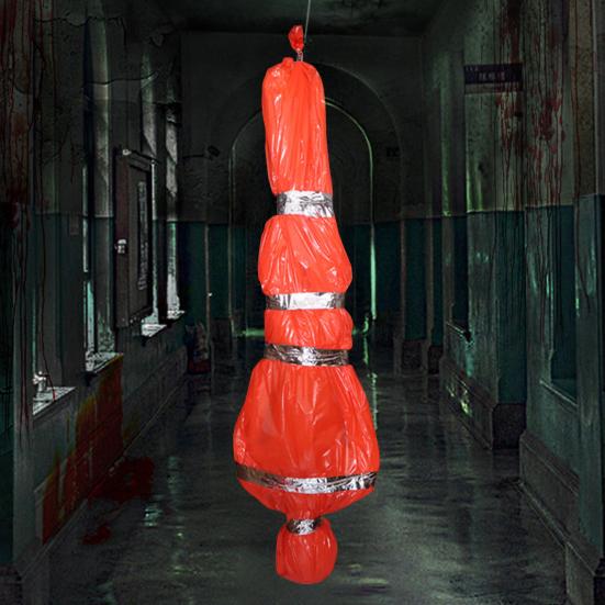 60-дюймовый подвесной труп, реквизит мертвой жертвы, страшный поддельный труп в мешке, надувной подвесной мертвец для Хэллоуина, декор дома с привидениями для помещений и улицы