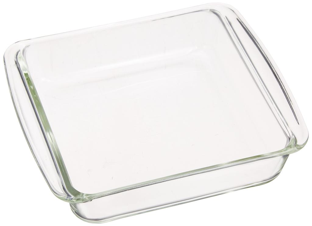 iwaki Heat-Resistant Glass Cake Mold/Gratin Dish, Square, 18x18cm, KBC221