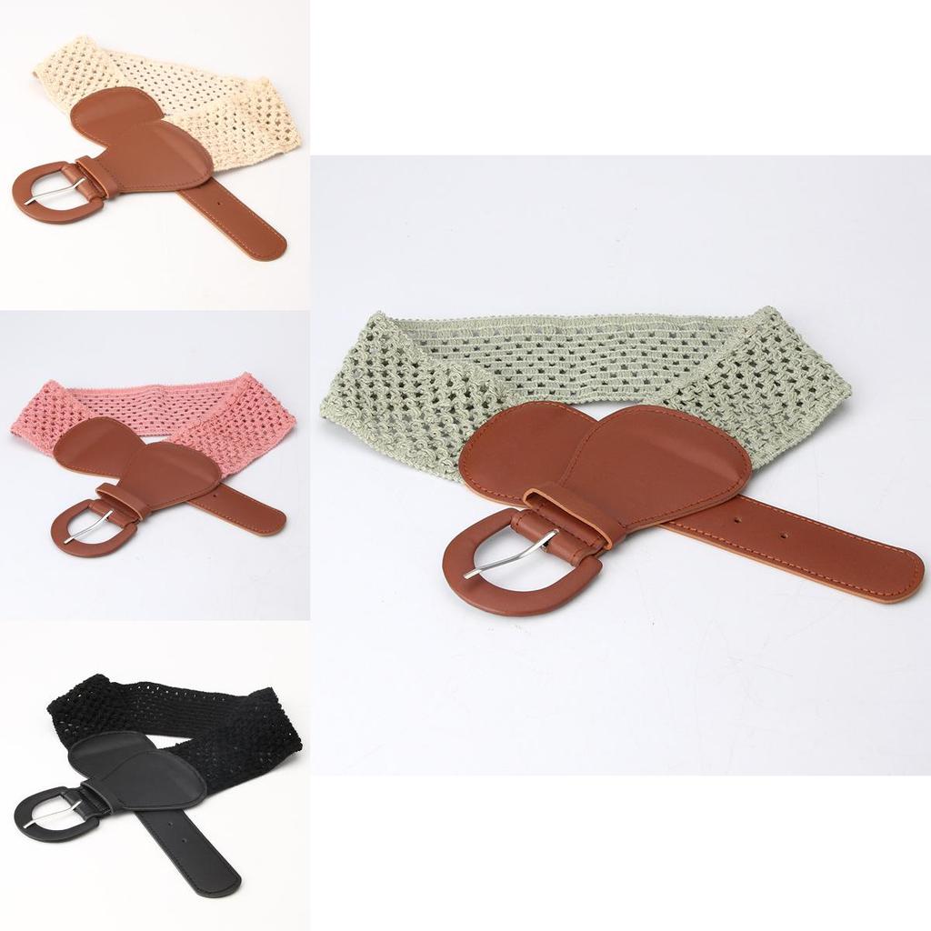 Винтажный женский пояс с металлической пряжкой и регулируемой эластичной посадкой