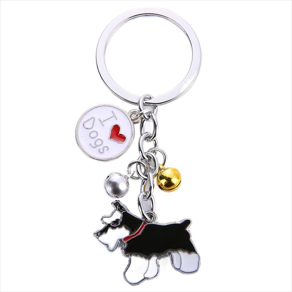 Enamel Golden Retriever Maltese Animal Bell Pet Keyring Pet Keychain Dog Keychain Dog Pendant