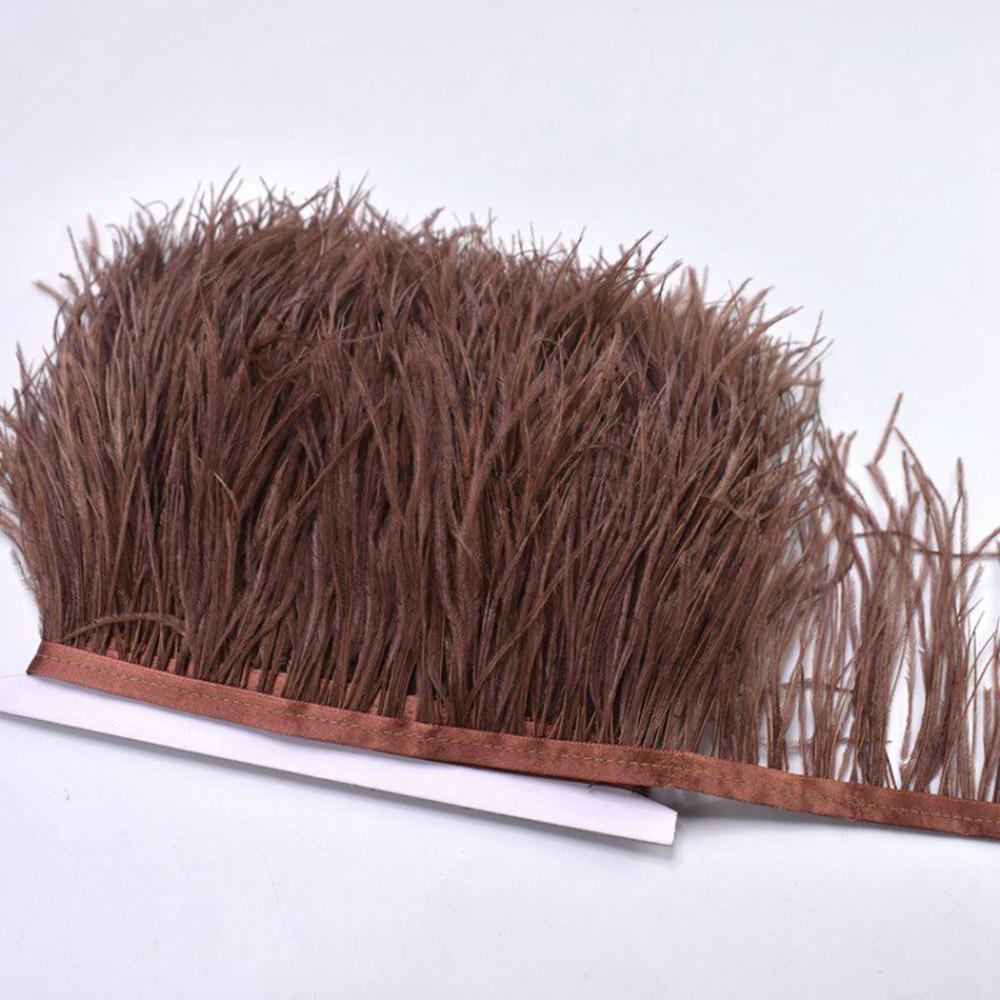 1 Meter Ribbon Tassel Natural Ostrich Feathers Sewing Decoration Fluffy Texture Feather Plumes Ribbon Selvage Apparel Fabric