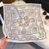 New white 71CM premium silk scarf women's neck protector scarf spring and autumn retro scarf shawl tied bag straight hair