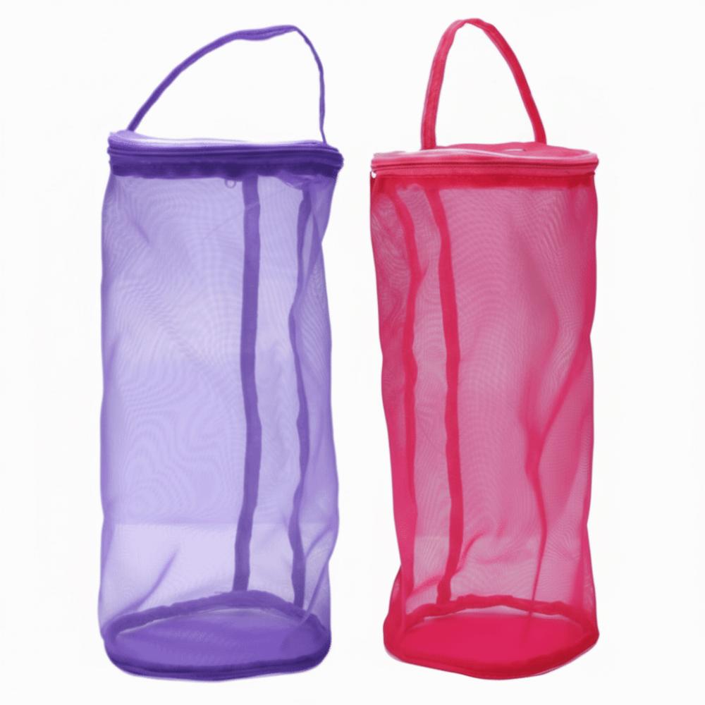 2pcs Yarn Dispenser Hole Yarn Storage Bag Zipper Closure Knitting Organizer Tote For Crocheting