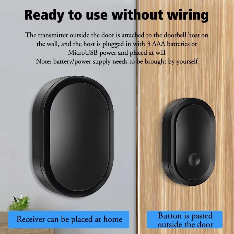 Wireless Doorbell Intelligent Welcome Door Bell 300M984 Ft Home Smart Doorbell Us Eu Plug Chime Kit Led Flash Security Alarm