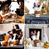 Thoughtful Care Package for Friends Hand Knitted Halloween Ghost Ornament, Crochet Plush Doll with Cute Desk Ornament Encouragement Card, Desktop