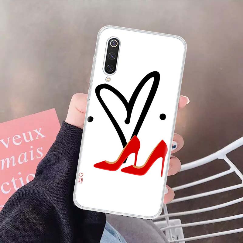Красные туфли на высоком каблуке Мягкий чехол для телефона Для Xiaomi Redmi Note 15 14 14S 13 12 Pro Plus 12S 11 11S 11E 10 10S 11T 5G Fundas Coque Красный