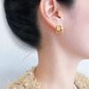 Многослойное золотое кольцо в форме буквы С, Геометрические серьги-гвоздики из нержавеющей стали, Ветер, Индивидуальность, Простой пейзаж, Серьги из титановой стали