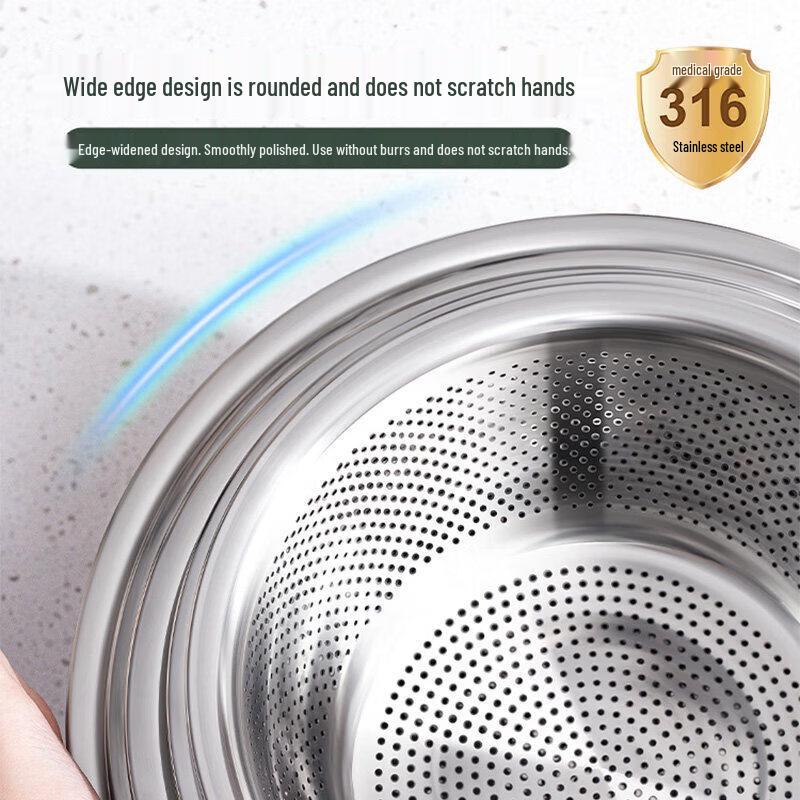 UO SO Food-Grade Stainless Steel Kitchen Strainer Bowl