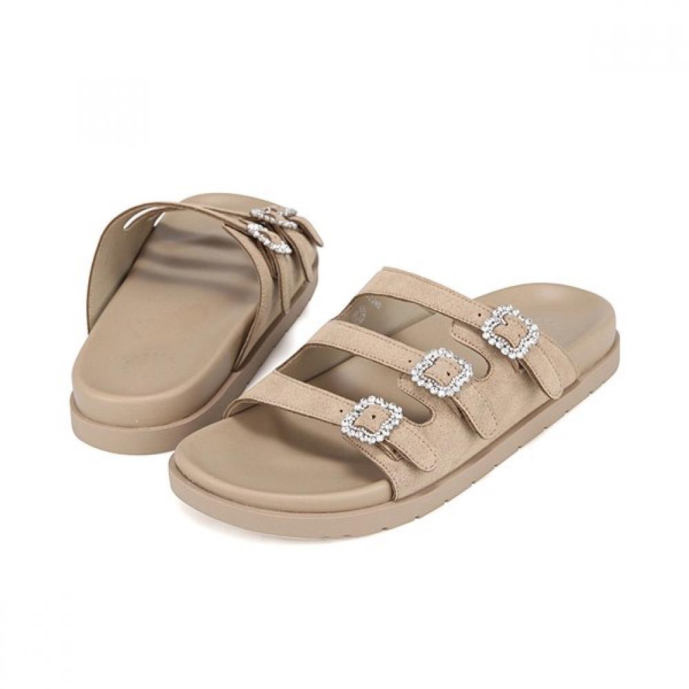 Barbara Cowhide Jewelry Buckle Daily Mule Slide 2.5cm 2 Colors Bbj332