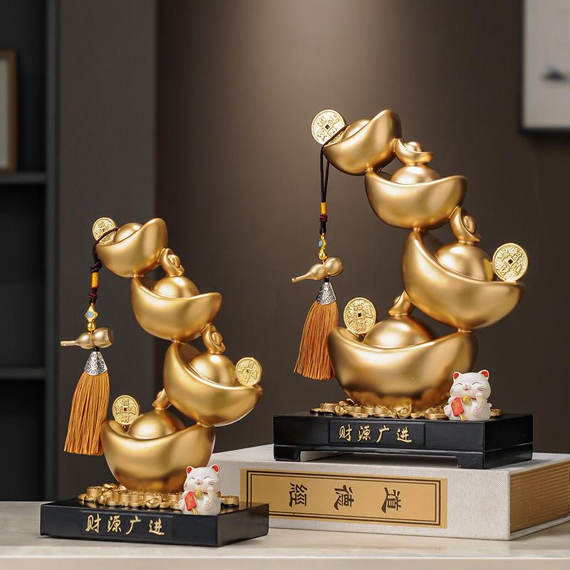 Bonanza Yuanbao Украшение Zhaocai Новое китайское домашнее хозяйство Гостиная Офис Креативное высококачественное украшение из смолы Открытие Подарков Новое