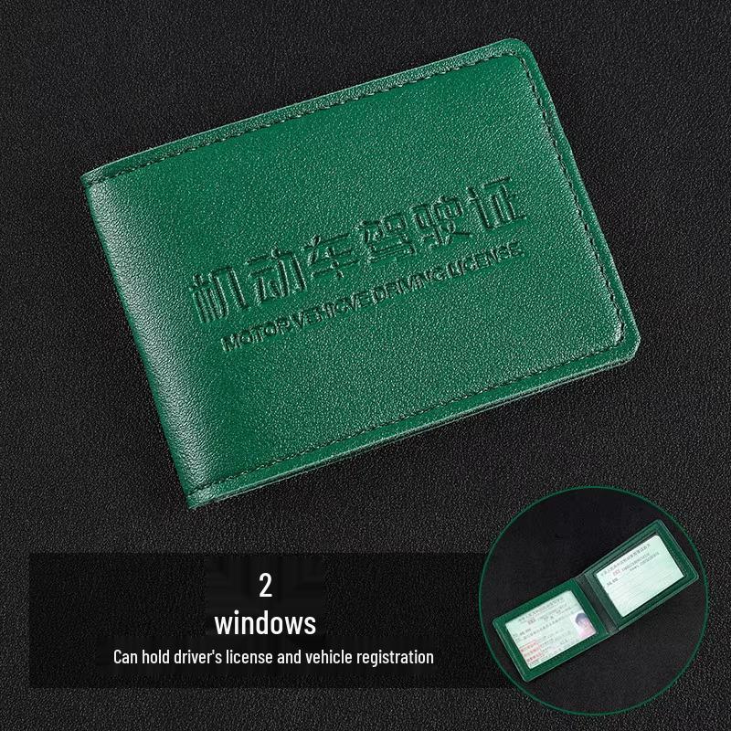 Men's 2024 New Model Leather Driver's License and Vehicle Document Holder with Protective Cover