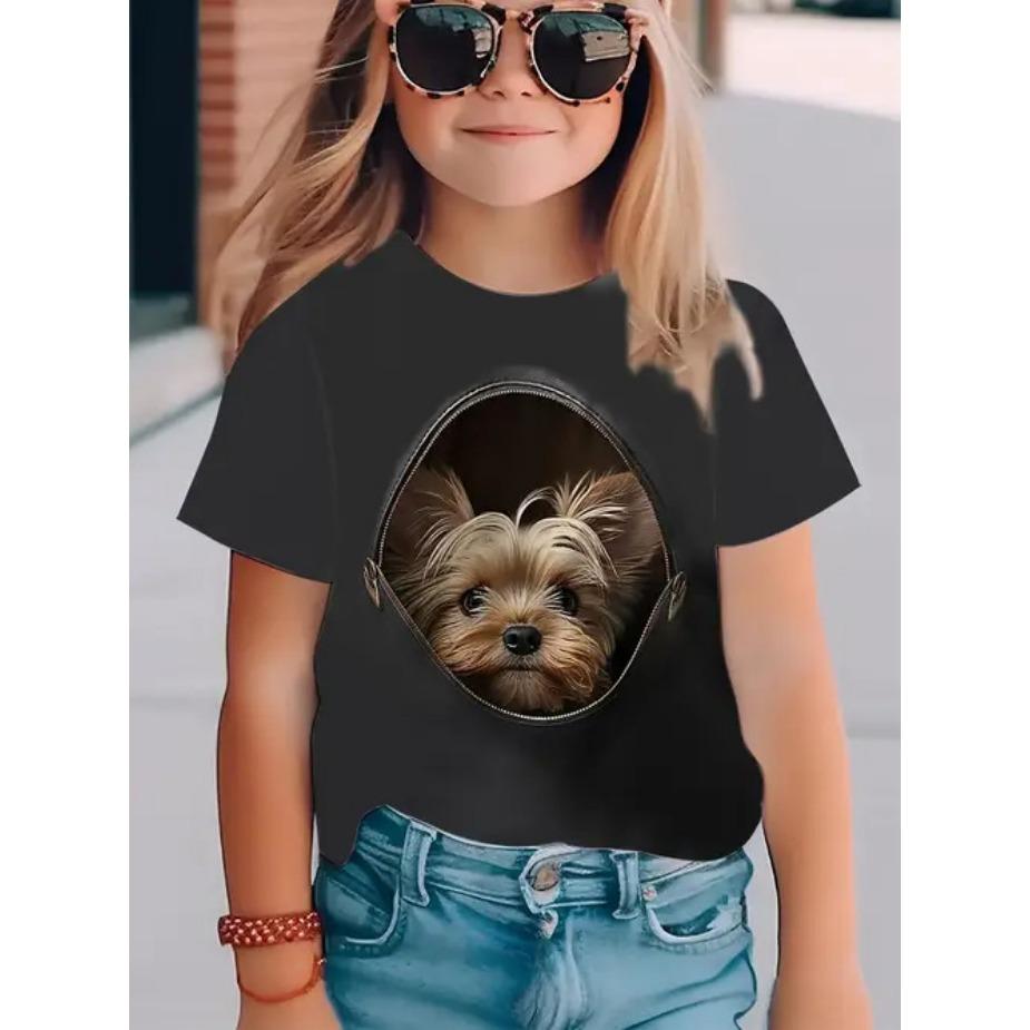 Детская футболка модная и качественная с рисунком в виде животных Love Multi Dog, детские женские футболки с короткими рукавами