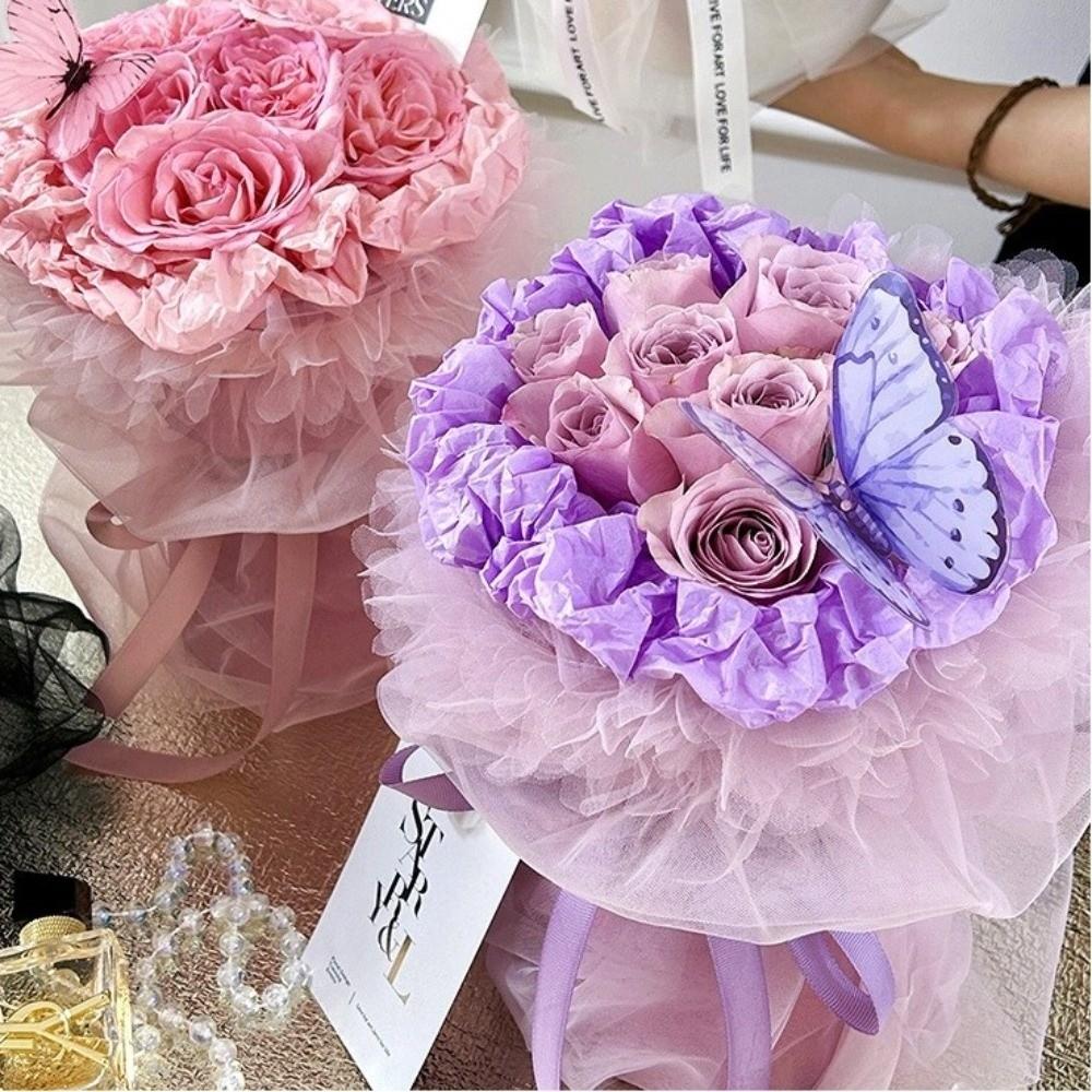 Однотонная пряжа для упаковки цветов 50x75см Декоративная упаковочная пряжа Букет