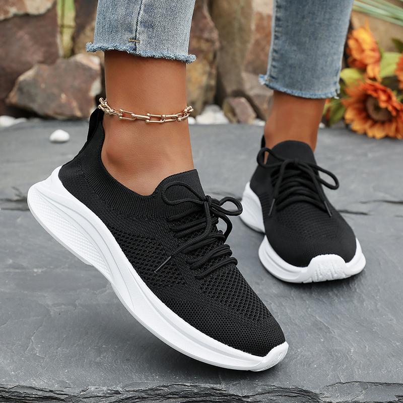 Fashion Breathable Mesh Running Shoes for Women Lightweight Knit Sport Sneakers Woman Comfort Soft Sole Non Slip Walking Shoes Plus Size