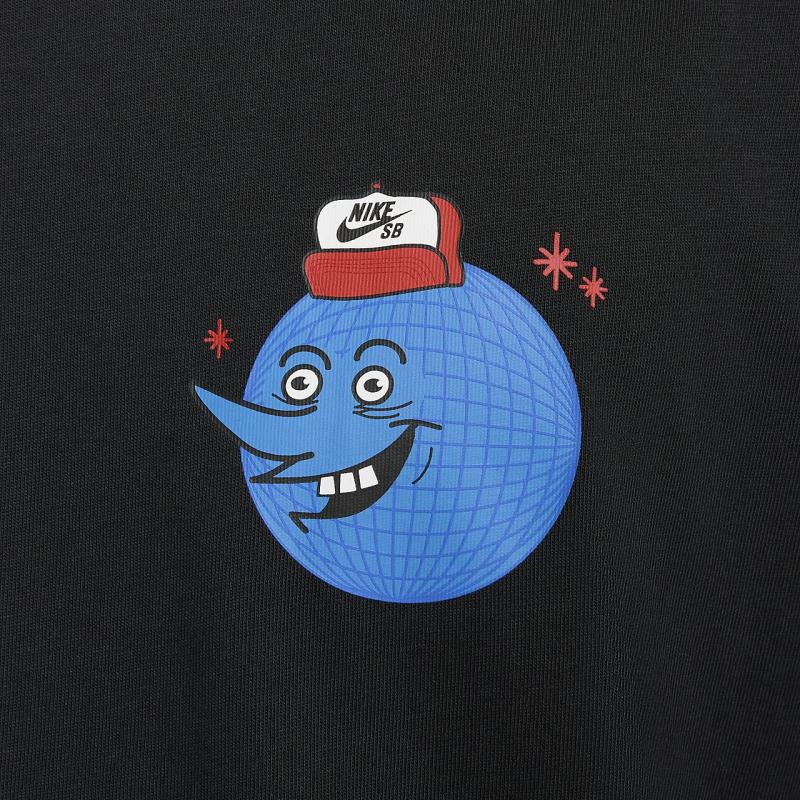 Nike Футболка-пуловер с коротким рукавом и узорчатым принтом, мужские топы, черного цвета FB8137-010