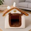 Pet Cat House Plush Enclosed With Handle Winter Pet Indoor House Cat Cave For Bedroom Garage Living Room Windowsill Balcony