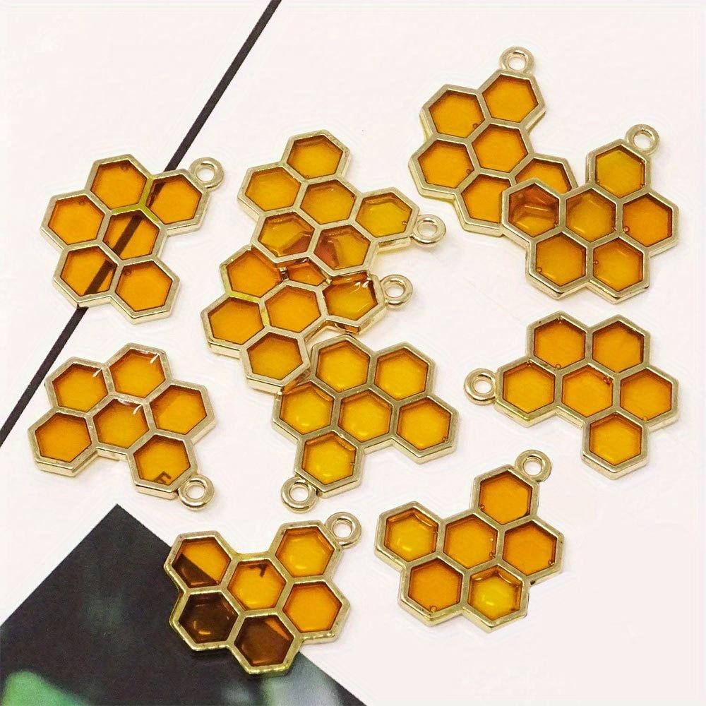 5/10/20 шт. Подвеска в виде масляных сот из сплава, желтая подвеска в виде сот, используется для изготовления ювелирных изделий своими руками, ожерелья, браслета, поделок