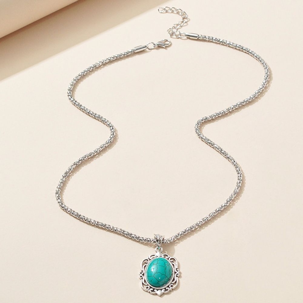 4 шт./компл. Винтажный комплект бирюзовых украшений в стиле бохо из цинкового сплава для женщин, комплект украшений для женщин