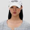 RE RHEE LOGO EMBROIDERED AQUA BALL CAP WHITE