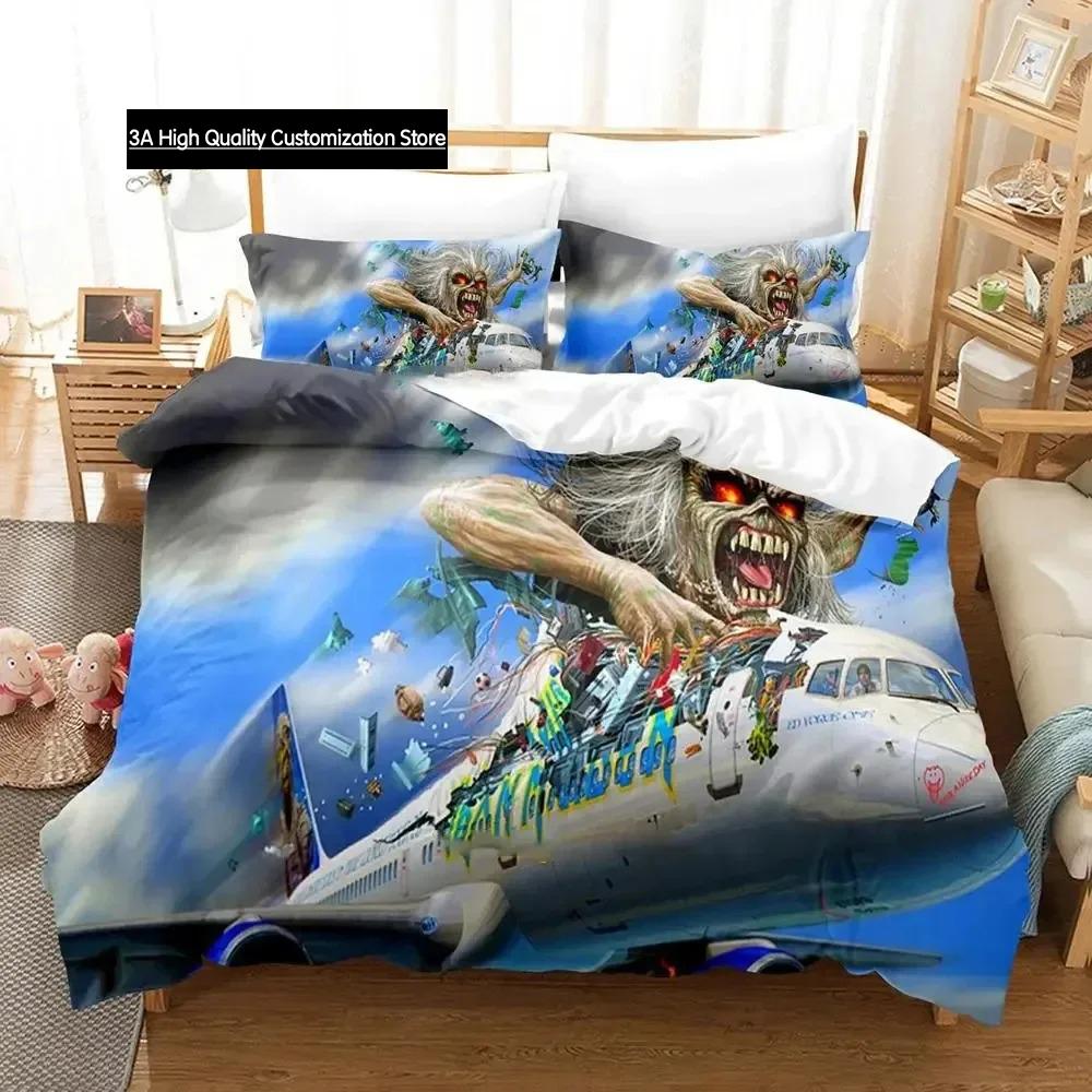Iron Heavy Metal Maidens Bedding Set Duvet Cover Bed Set Quilt Cover Pillowcase Comforter King Queen Size Boys Adult Bedding Set