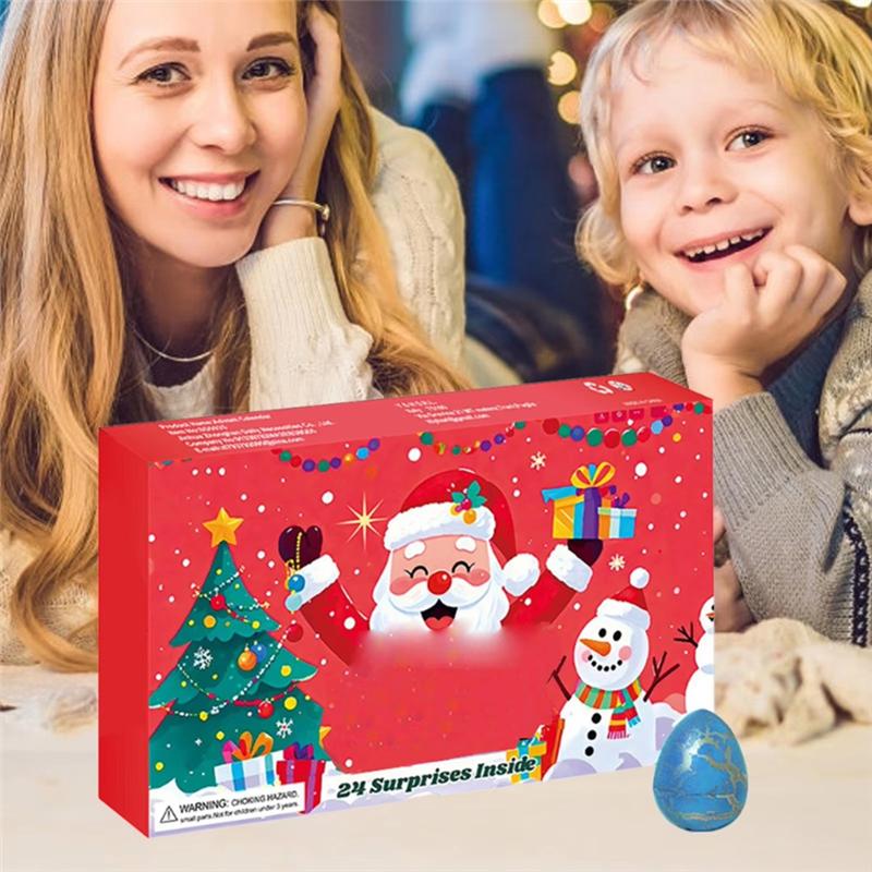 HHO-Countdown Calendar Advent 24 Days Christmas Holiday Animal Dinosaur Egg For Kids Teens Festive Party Classroom