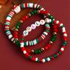 European & American Style Polymer Clay Bead Bracelet: Santa, Snowflake, Christmas Tree Elastic Design