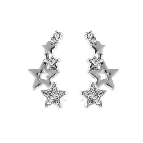 1 пара женских серег-гвоздиков в форме звезды, блестящие долговечные женские серьги со стразами, женские уши