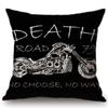 18" Black Vintage Motorcycle Club Poster Sofa Throw Pillow Cool Retro Motor Bike Cushion Home Decoration Rectangle Car Pillows