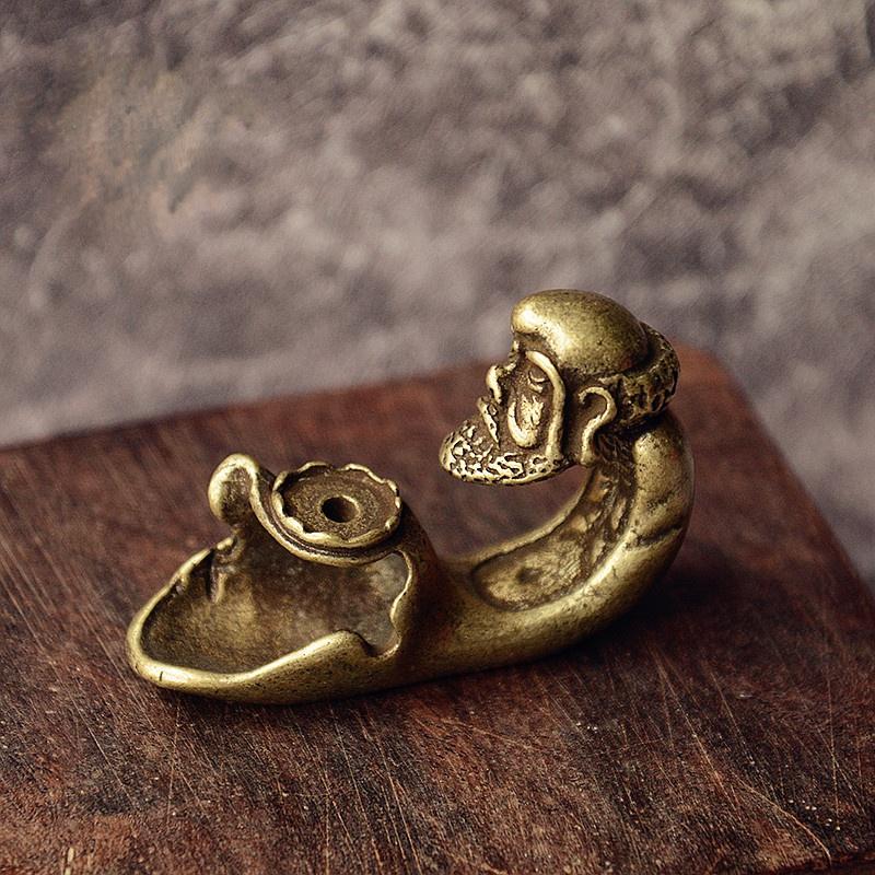 Copper Backflow Incense for Burner Buddha Hand Lotus Incense Base Elegant Incense Holder for Home Yoga Aromatherapy Relaxation